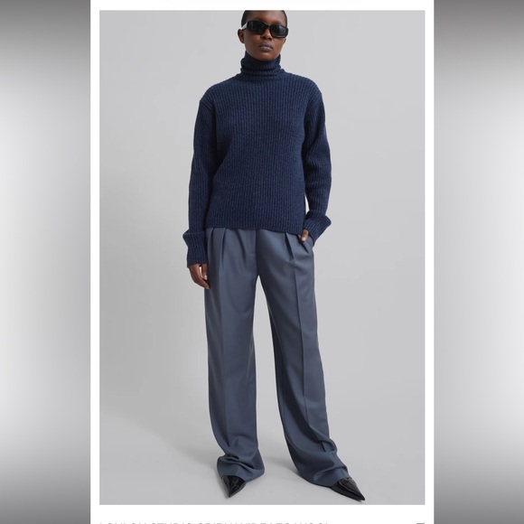 Frankie Shop LOULOU STUDIO SBIRU WIDE LEG WOOL TROUSERS - Brand NWT - Picture 2 of 9